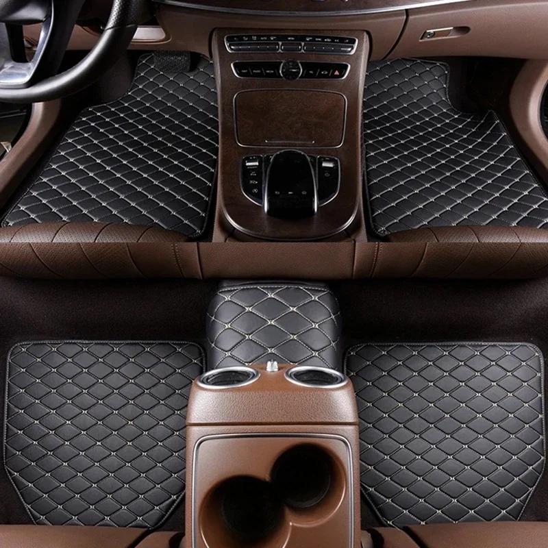 Universal 5 PCS Car Floor Mats PU Leather Waterproof Auto Foot Pad Protector Carpet Front and Rear Mats Set Auto Accessories
