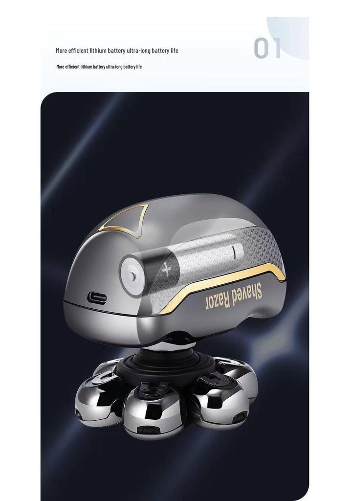 Smart Electric Men's Shaver: Seven-Blade Bald Head Clipper and Multi-Functional Razor