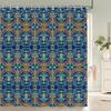 Bohemian Shower Curtains Moroccan Ethnic Decor Shower Curtain Floral Fabric Hanging Curtain Bathroom Decor Set With Hooks