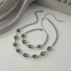 Adjustable Black Diamonds Necklace Matching Bracelet Alloy Texture for Comfortable Everyday Wear Versatile Accessory