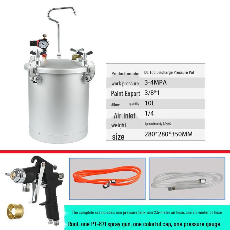 2L/5L/10L Colorful Real Stone Paint Spray Gun Pressure Pot Set