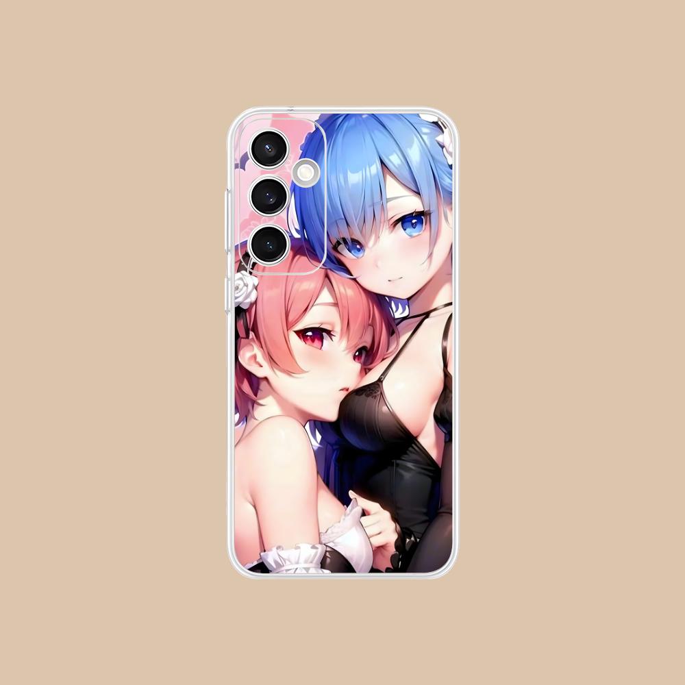 ReZero Rem Ram Clear Mobile Phone Case for Samsung Galaxy S25 S24 S23 S22 S21Plus FE Ultra Colorful Cover