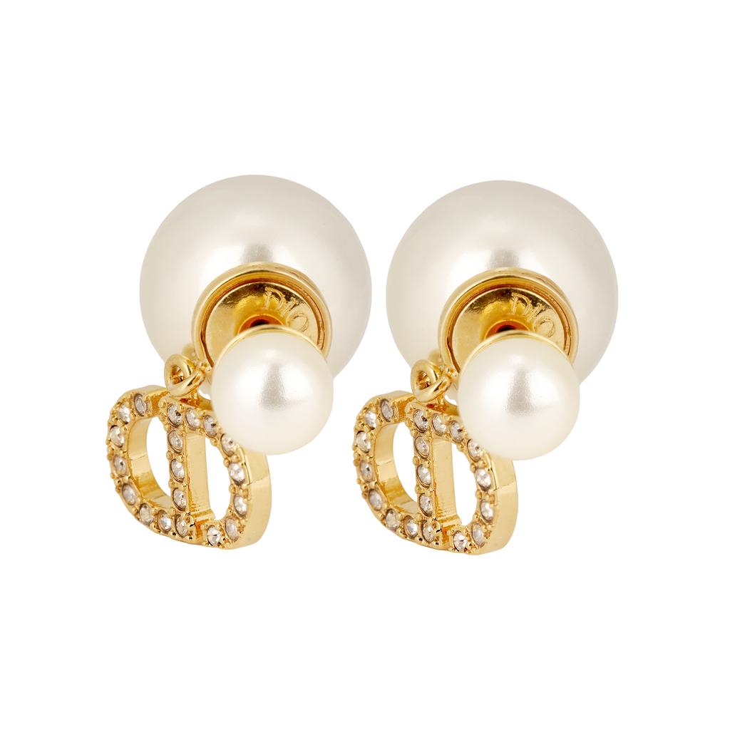 Dior Logo Engraved Metal Earrings Women earrings Gold E3366WOMCY