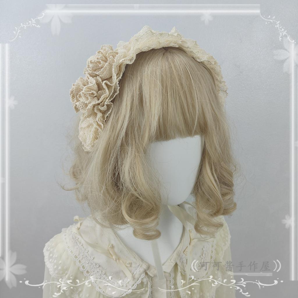 Handmade Lace Headband Kc High Cranial Top Lolita Hair Accessories Headgear French Retro Headdressr Women Accessories