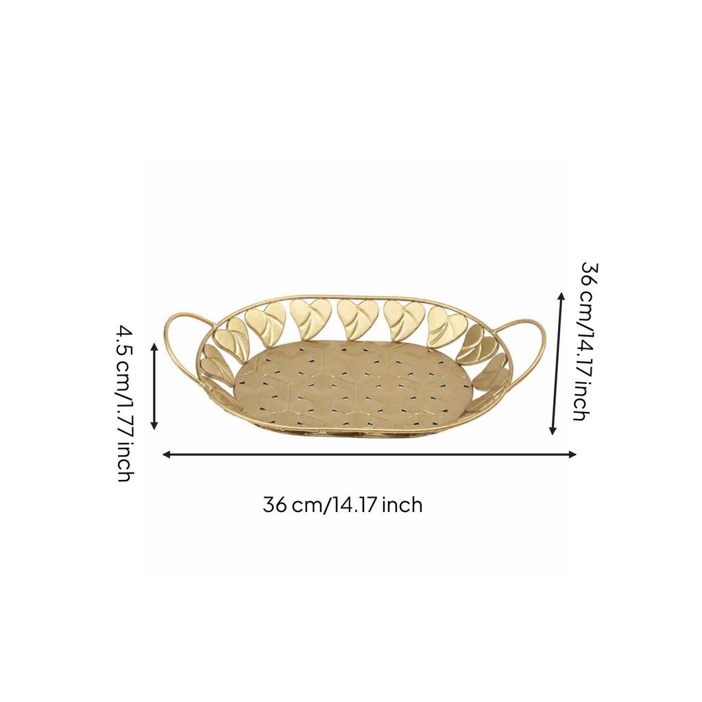 Elegant Decorative Tray with Handles Openwork Serving