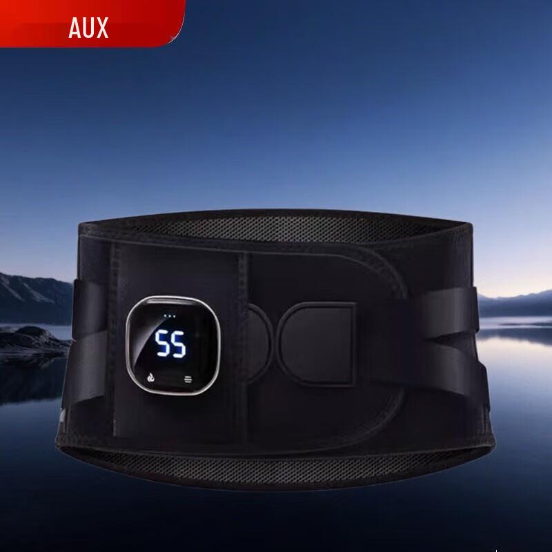 AUX Dual Motor Waist Massager with Heat & LCD Control