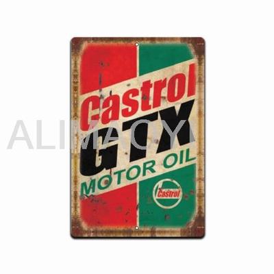 Castrol GTX Vintage Looking Gas Oil  Station Garage Shop Retro Rustic Tin Sign