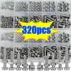 320pcs Premium Stainless Steel Screw and Nut Assortment Kit - Corrosion-Resistant, Snap-in Nuts, M2 To M5 Sizes - Ideal for DIY