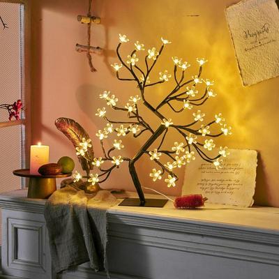 Cherry Blossom USB Table Lamp - Creative Night Light for Bedroom Decor & Atmosphere, Ideal for Sleep & Breastfeeding.