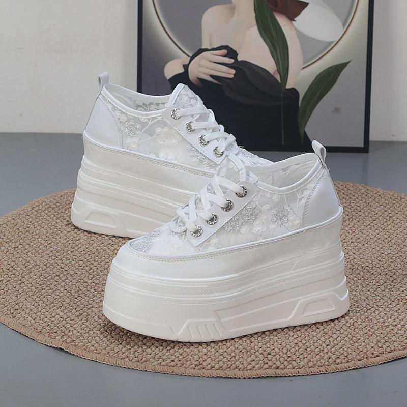 Fashion 12CM Women Summer Air Mesh Chunky Sneakers Sandals Platform Wedge Sandals Slides Shoes Mules Shoes Women Breathable