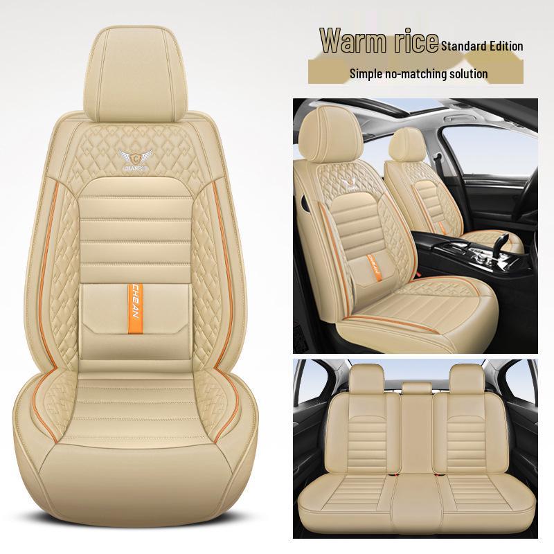3D Full Surround Leather Car Seat Cushion for Five-Seaters - Universal Fit for All Seasons (Autumn/Winter) - Sedan & Small Car Cover