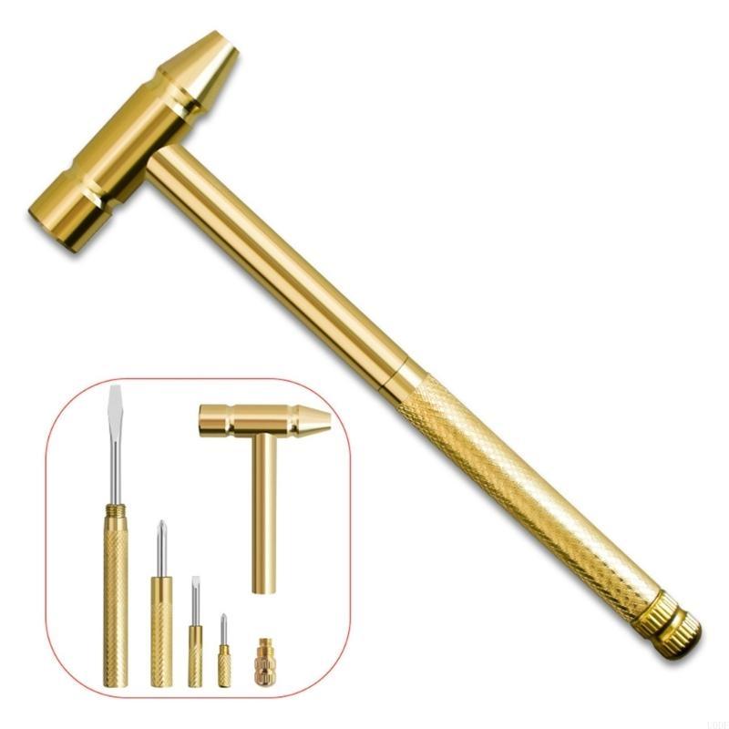 6 In 1 Small Copper Hammer with Screwdriver Function Hand Tools for Crafting