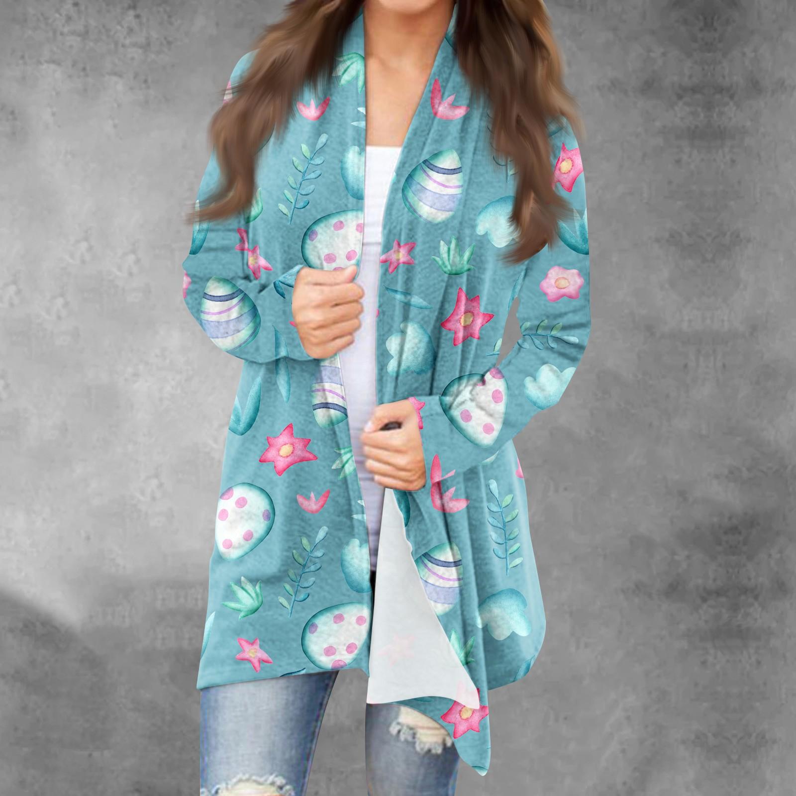 

Женский повседневный кардиган с длинными рукавами и принтом ко Дню святого Валентина без верхнего пальто XL