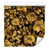 Golden Hibiscus Wallpaper Ochre and Gold, Clear Detail 50x1000