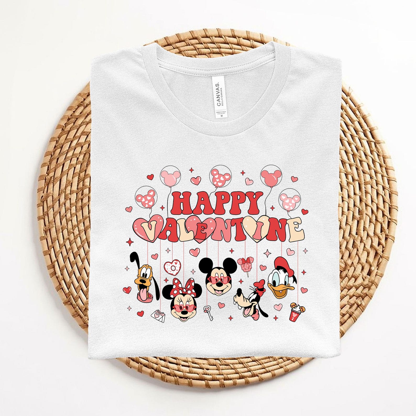 Happy Valentine Shirt, Disney Valentines Day Shirt, Mickey and Friends Valentine Tee, Gift for her, Valentines Day Tshirt, Disney Love Shirt 3XL