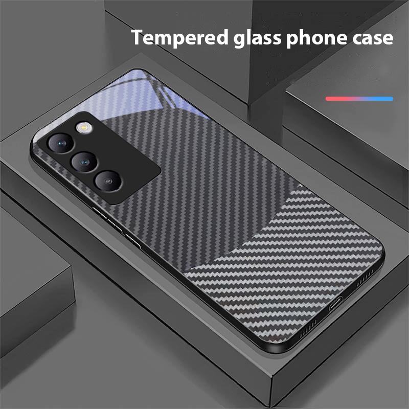 Two Tone Stripes For Y72 33S 11 03 36 96 Lite 35 16 Iqoo 12 V40 SE 5G 29 40 21 30 X80 Pro Vivo Tempered Glass Phone Case Black