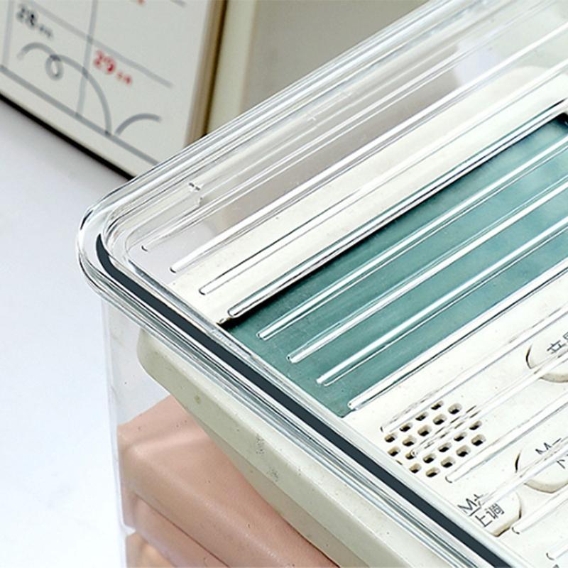 Stackable Clear Plastic Container With Closure Cabinet Storage Box for Home Organization