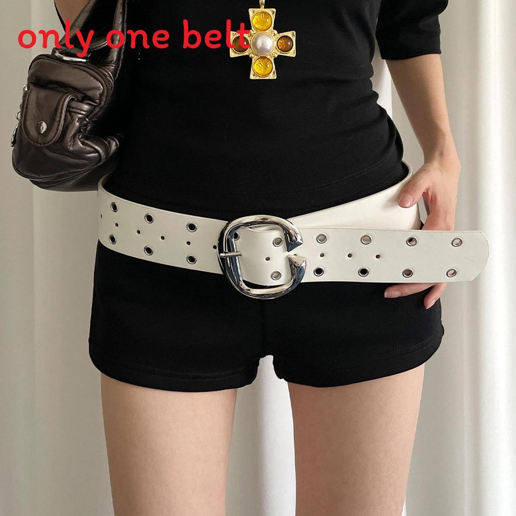 Punk Style Wide Pu Belt For Women With Metal Buckle For Dress And Jeans