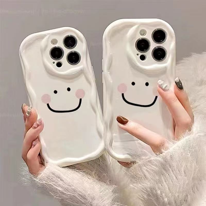 Blush smiley face for iphone15promax mobile phone case Apple 16 anti-drop 14pro simple 13/12 girl