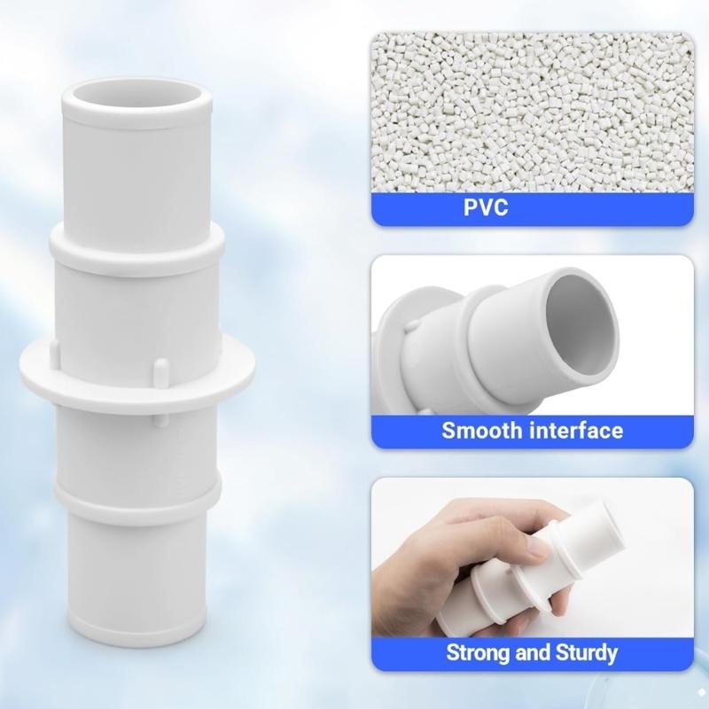 4PCS Hose Adapter Pool Cleaner Adapter Pool Hose Conversion Kit Swimming Pool Hose Converters Plastic Hose Fittings