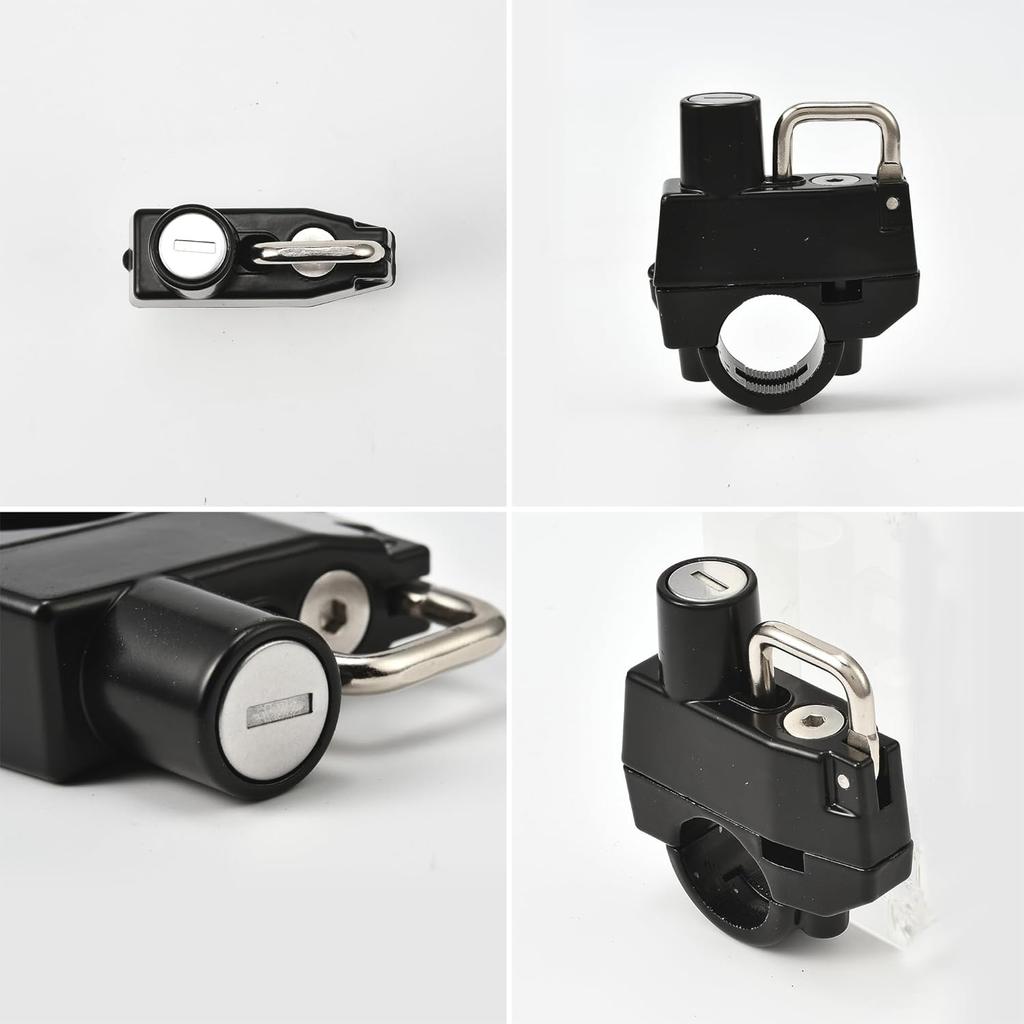 Motorcycle Helmet Lock Motorcycle Handlebar Lock Motorcycle Helmet Anti Theft Lock Universal for Motorcycle, Bike, Scooter