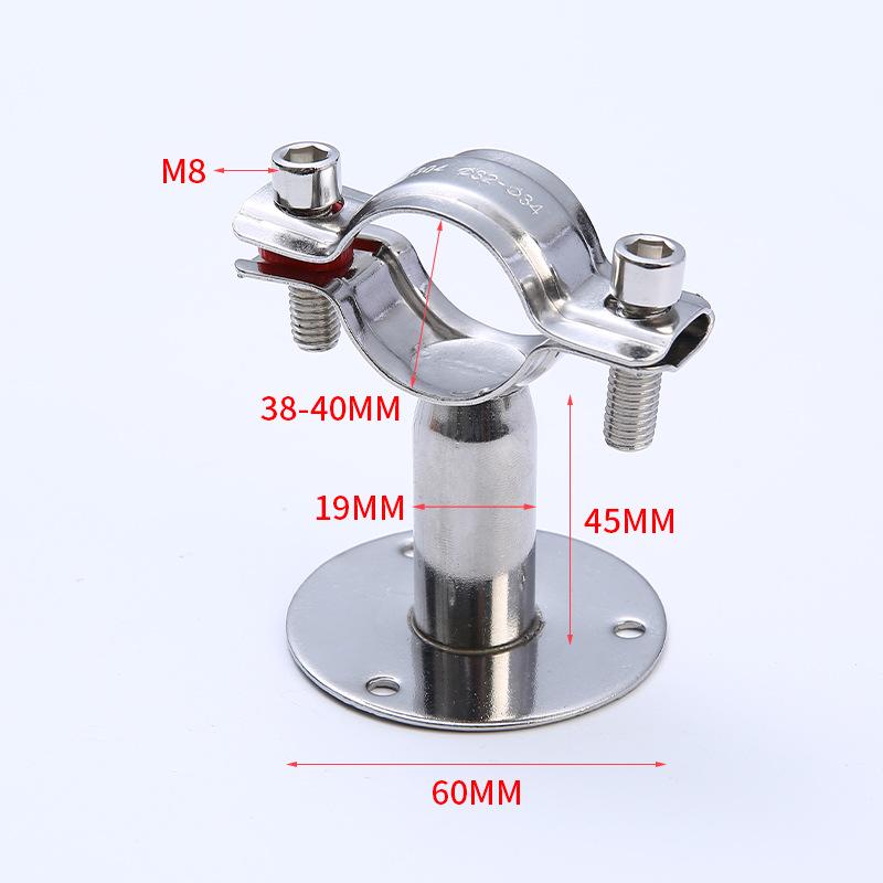 Decorative 304 Stainless Steel Pipe Bracket with Base for Water & Gas Pipes