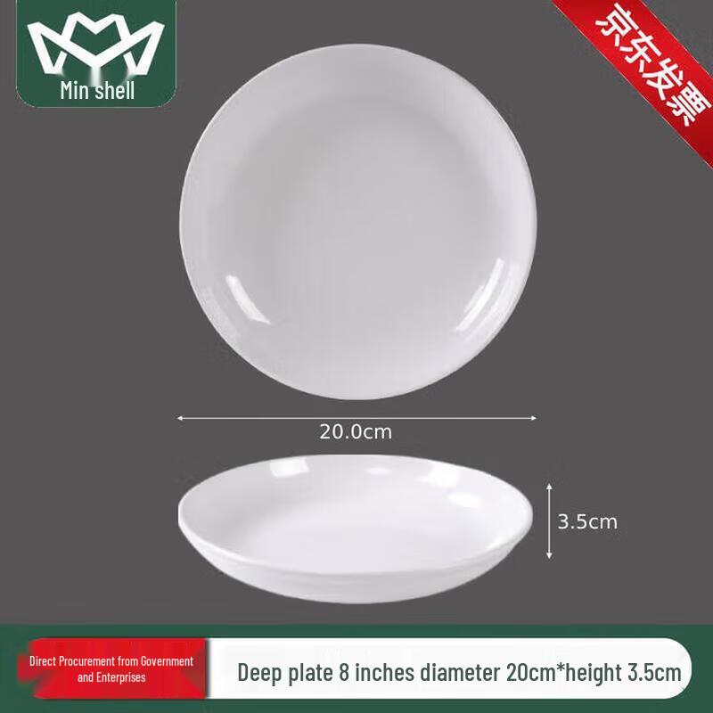 Minimalist Pure White Ceramic Dining Plate