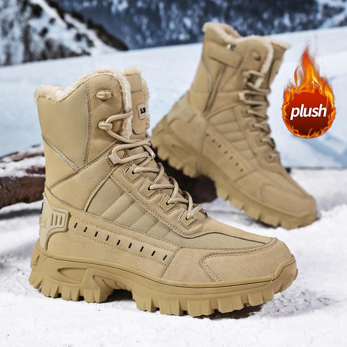 

TUINANLE Зимові черевики Плюшеві теплі черевики до щиколотки для жінок Зимове взуття Жіночі бавовняні черевики Ботильйони Чоловічі 46 коричневий