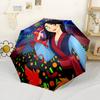 Mulan's Brave Journey Portable Automatic Umbrella Retractable Design with 8-Rib Durability Sturdy Construction All-Season Umbrella for Travel