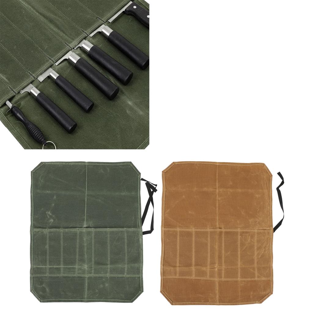 Koch Werkzeugrolltasche Canvas Wasserabweisend Tragbar Koch Gabel Werkzeughalter Beutel für Küchenutensilien