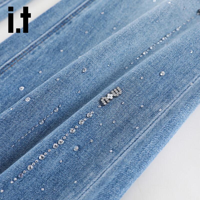 Izzue It Retro Rhinestone High-Waist Flare Jeans