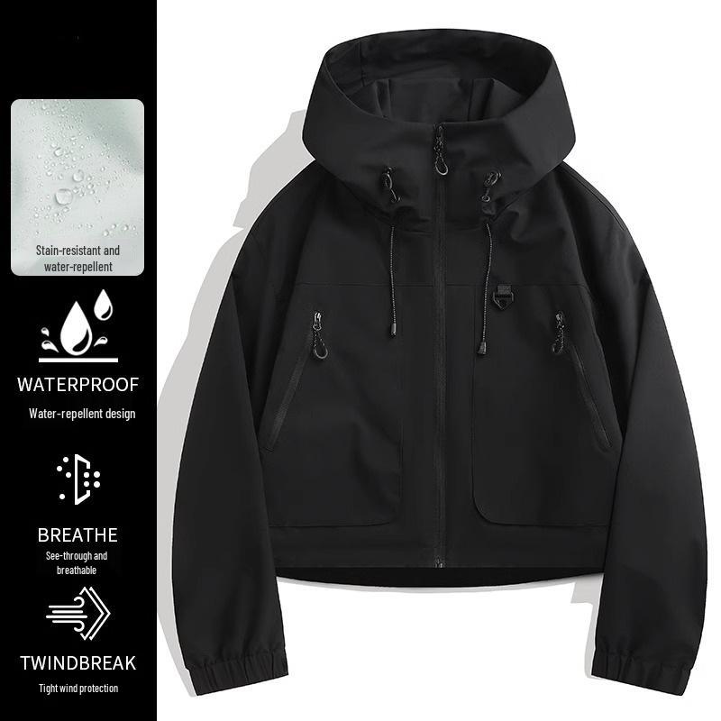 

2025 Ветрозащитная и водонепроницаемая трендовая короткая куртка для женщин и мужчин – коллекция весна-осень M