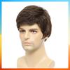 2025 Evropská móda Krátká rovná paruka pro muže HW830