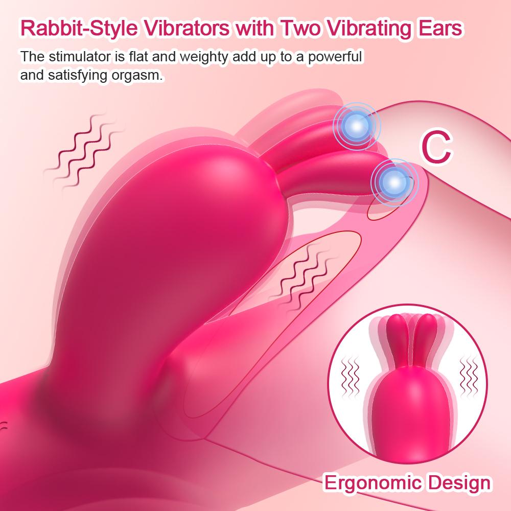 Rabbit Vibrator Telescopic Vibration G Spot Clitoris Stimulator Dildo Vibrators Female Nipple Masturbation Sex Toys for Women