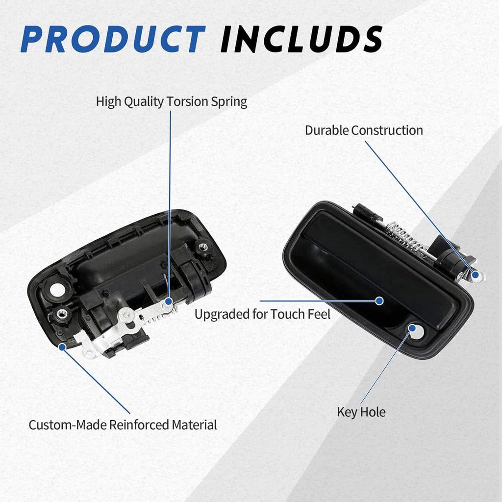 69220-35020 Exterior Front Driver Black Door Handle Replacement - Compatible with 1995-2004 Toyota Tacoma 1999 2000 2001 2002 2003 2004 1996 1997