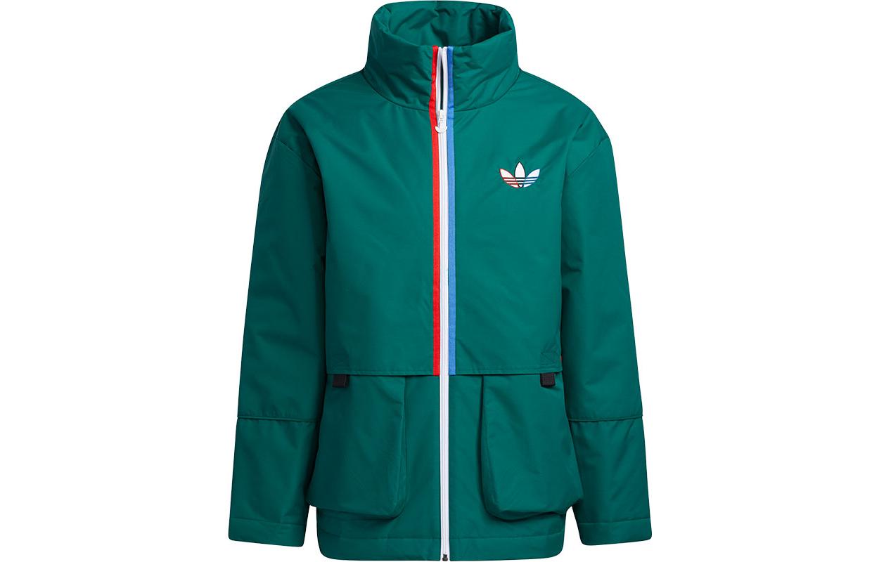 Adidas Originals Puffer Jackets Men s Green Stand Collar Moderate Other H15935 XL