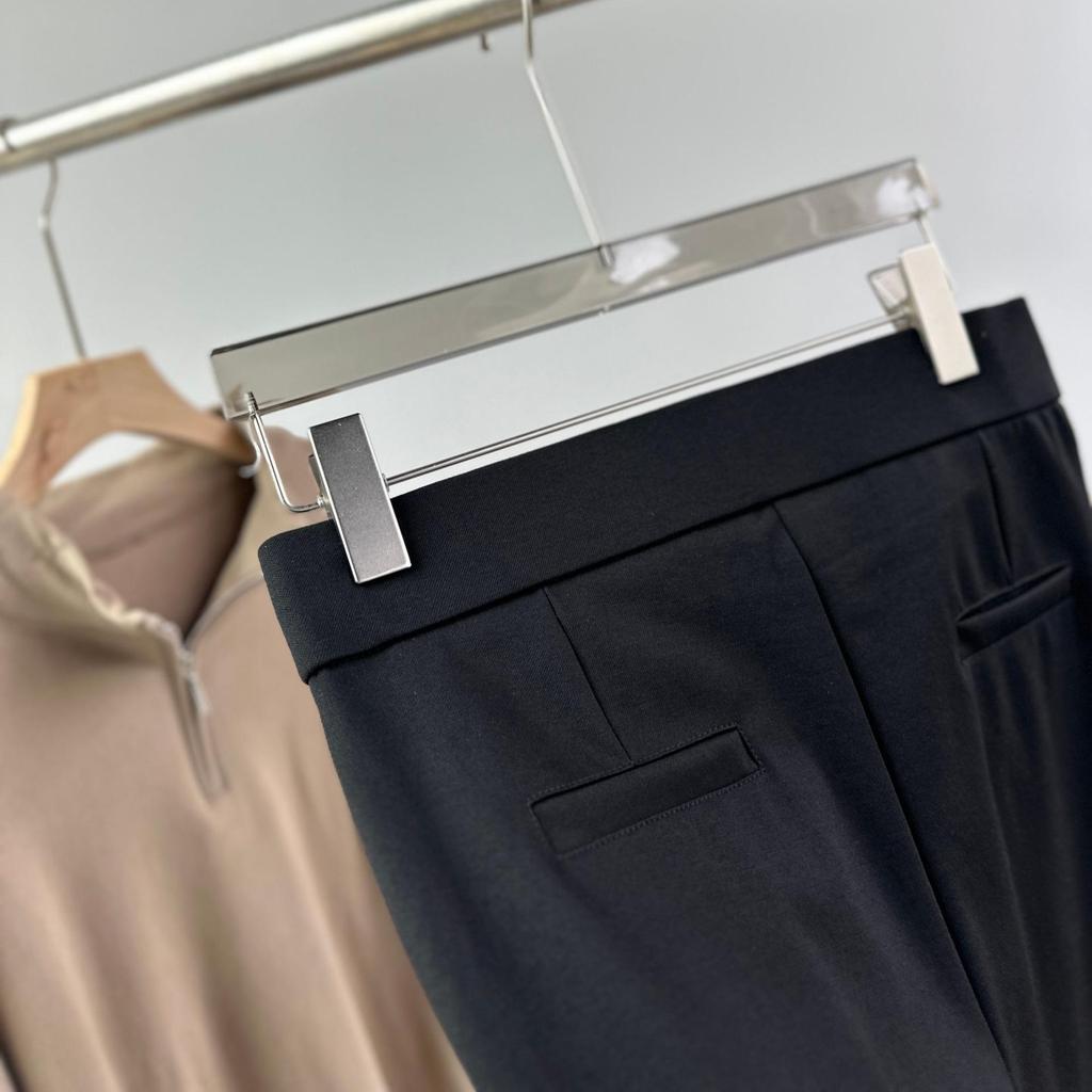 2025 Spring Women's High Waist Black Cigarette Pants - Professional, Casual Nine-Point Trouser Suit