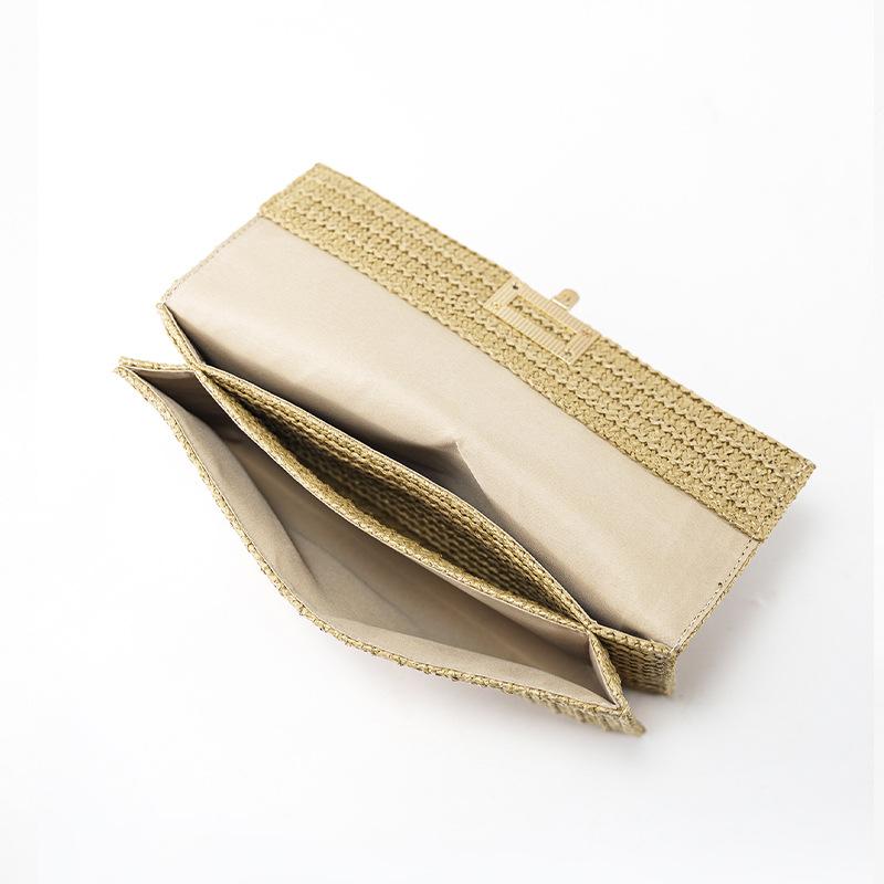 Summer High-end Straw Flap Clutches Purses Fashion Female Outdoor Beach Bags Casual Summer Rattan Weave Women's Handbags