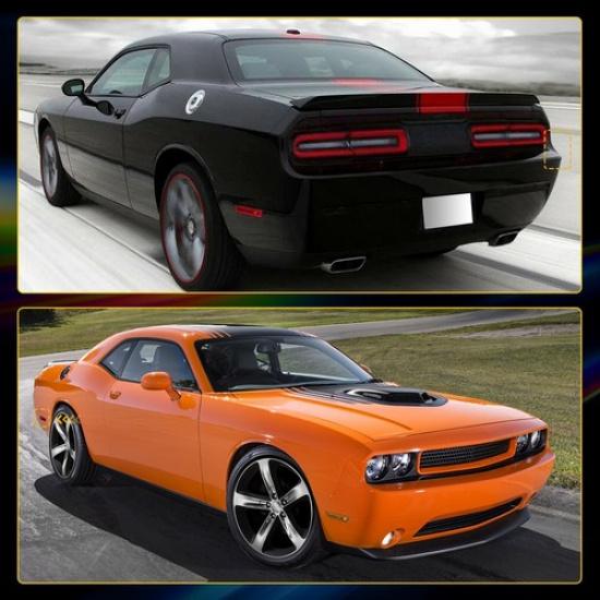 For 2008-2014 Dodge Challenger Red Lens Rear Bumper Side Marker Light Housings A