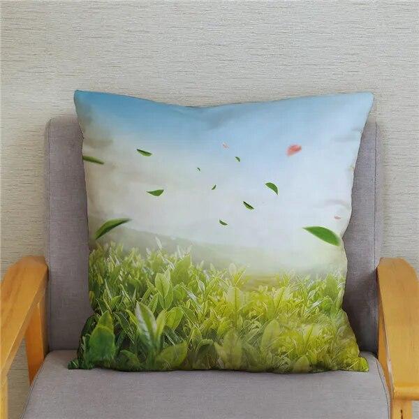 Tulip Flower Printed Pattern Cushion Cover for Home Living Room Sofa Decoration Waist Cushion Pillow Cover