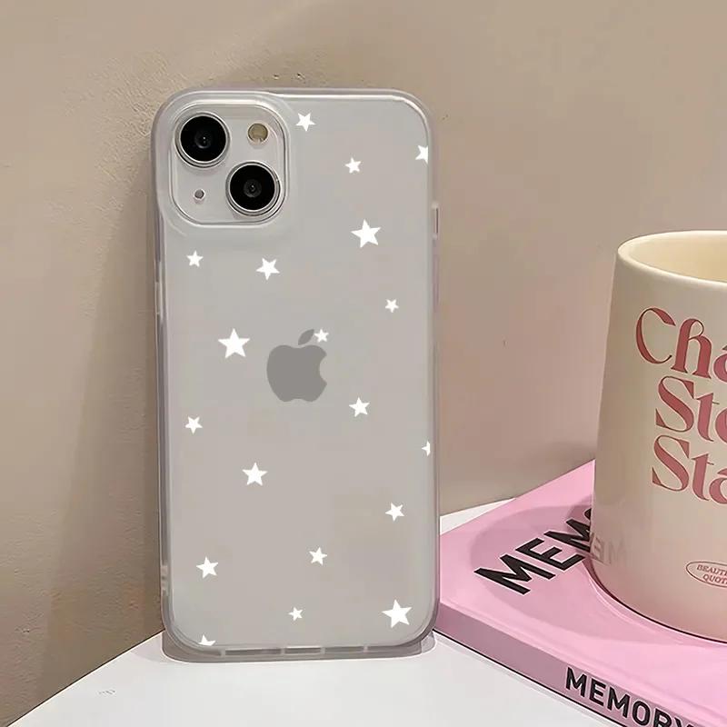 

Ins Korean style Girl Star Cute Creative Phone Case For Samsung S25 S24 S23 S22 S21 FE Note20 Plus Ultra Lite 5G Clear Y2K Cover Samsung S25 5G