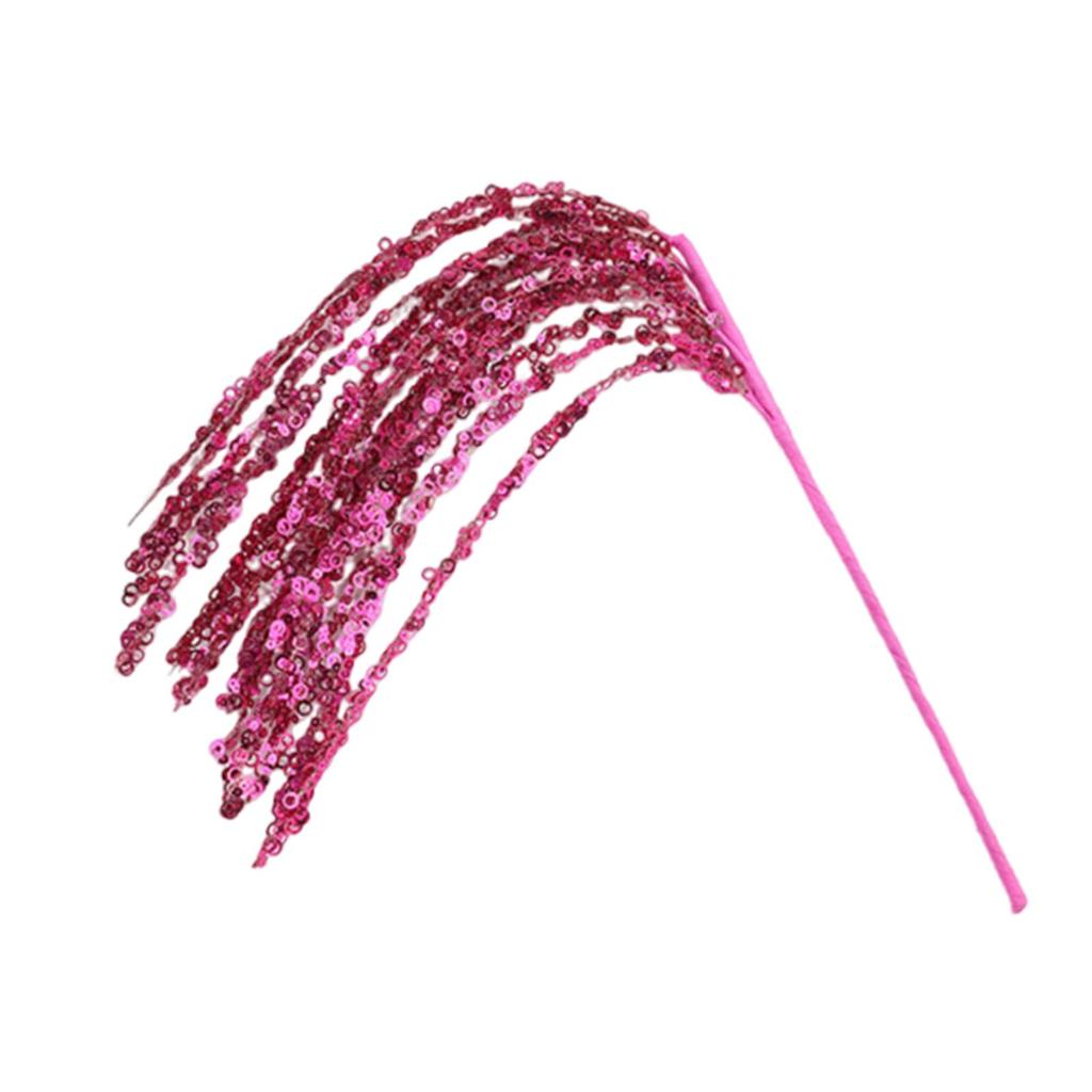 Glittery Faux Branches Artificial Floral Grass Pick for Vase Decoration Christmas Table Centerpiece Home Decor
