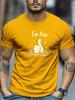 Unisex O Neck Tee Im Fine Thumbs Up Drowning Pattern Print Cotton Short Sleeve Loose Summer Breathable Daily Casual Basic Wear Top