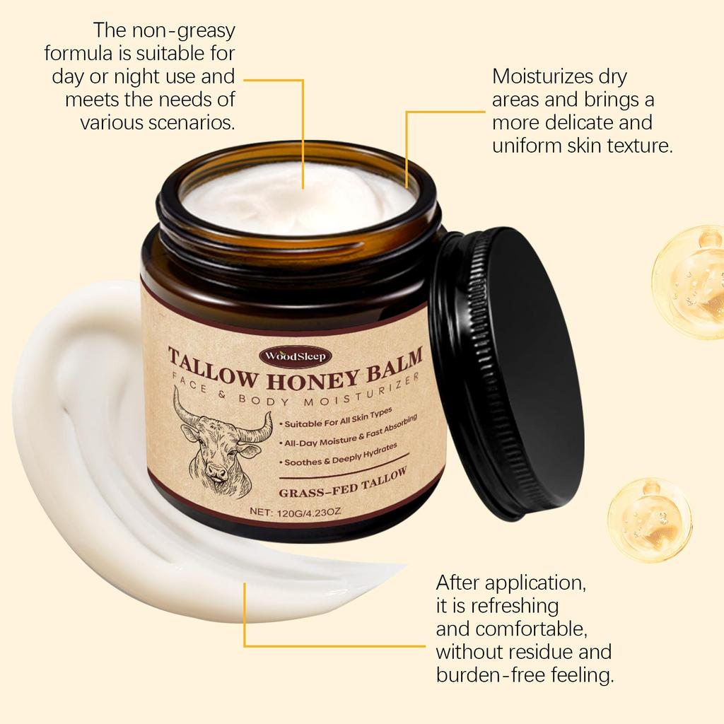 Beef Tallow Face Cream Moisturizing Skin Barrier Repair Deep Nourishment Smooth Soft Avocado Oil Wrinkle Removal Cream