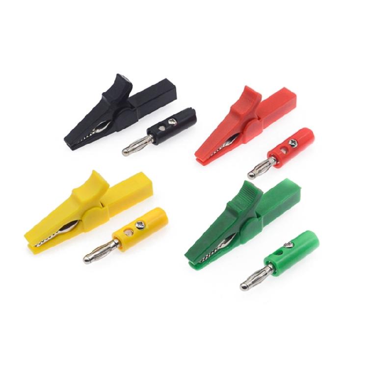Alligators Clip Banana Plug Test Probes Leads Cable Probes Connectors 4mm Banana Plug Cable Clip Insulated Electric Clip