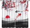 Koi Fish Curtains  Cherry Blossom Branch Culture Design   Living Room Bedroom Window Drapes 2 Panel Set   42" X 45"Decor