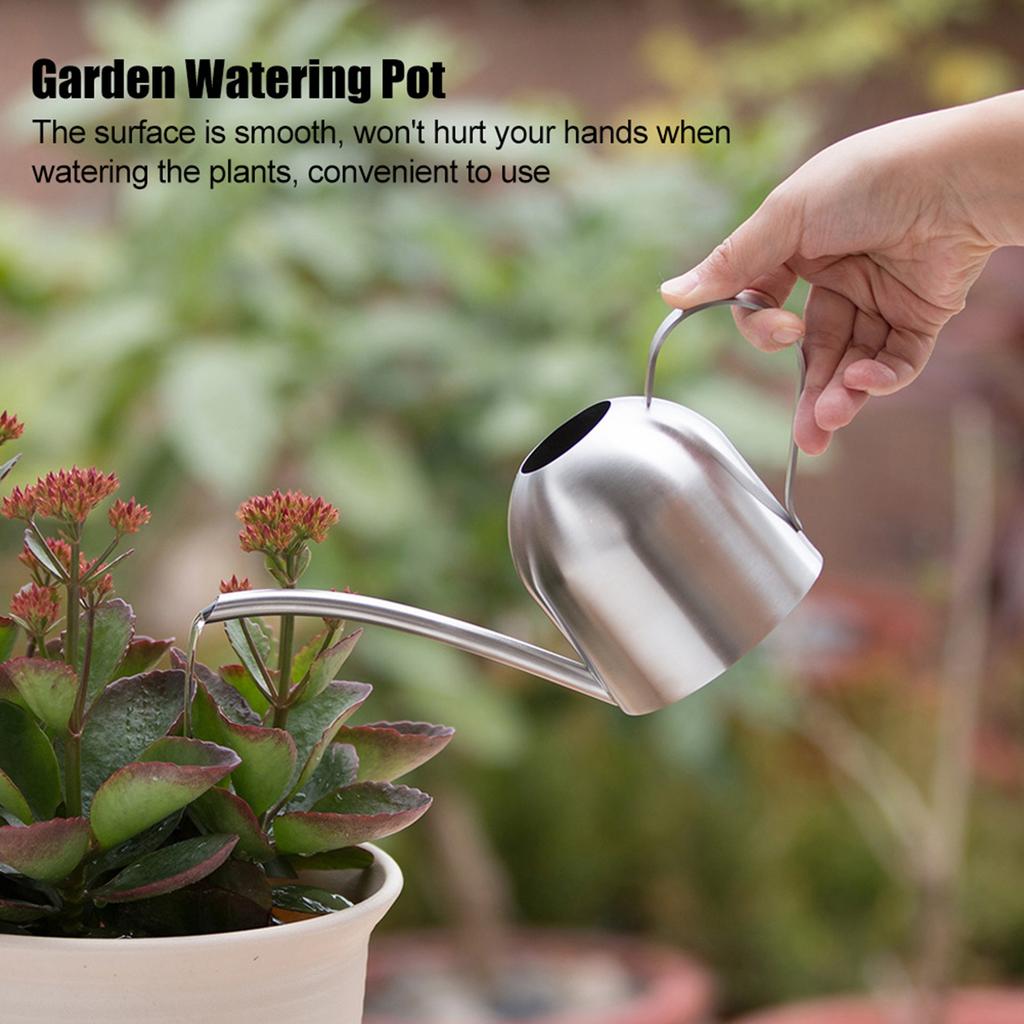 500ml Stainless Steel Indoor Outdoor Watering Can Garden Plant Flower Spout Watering Pot