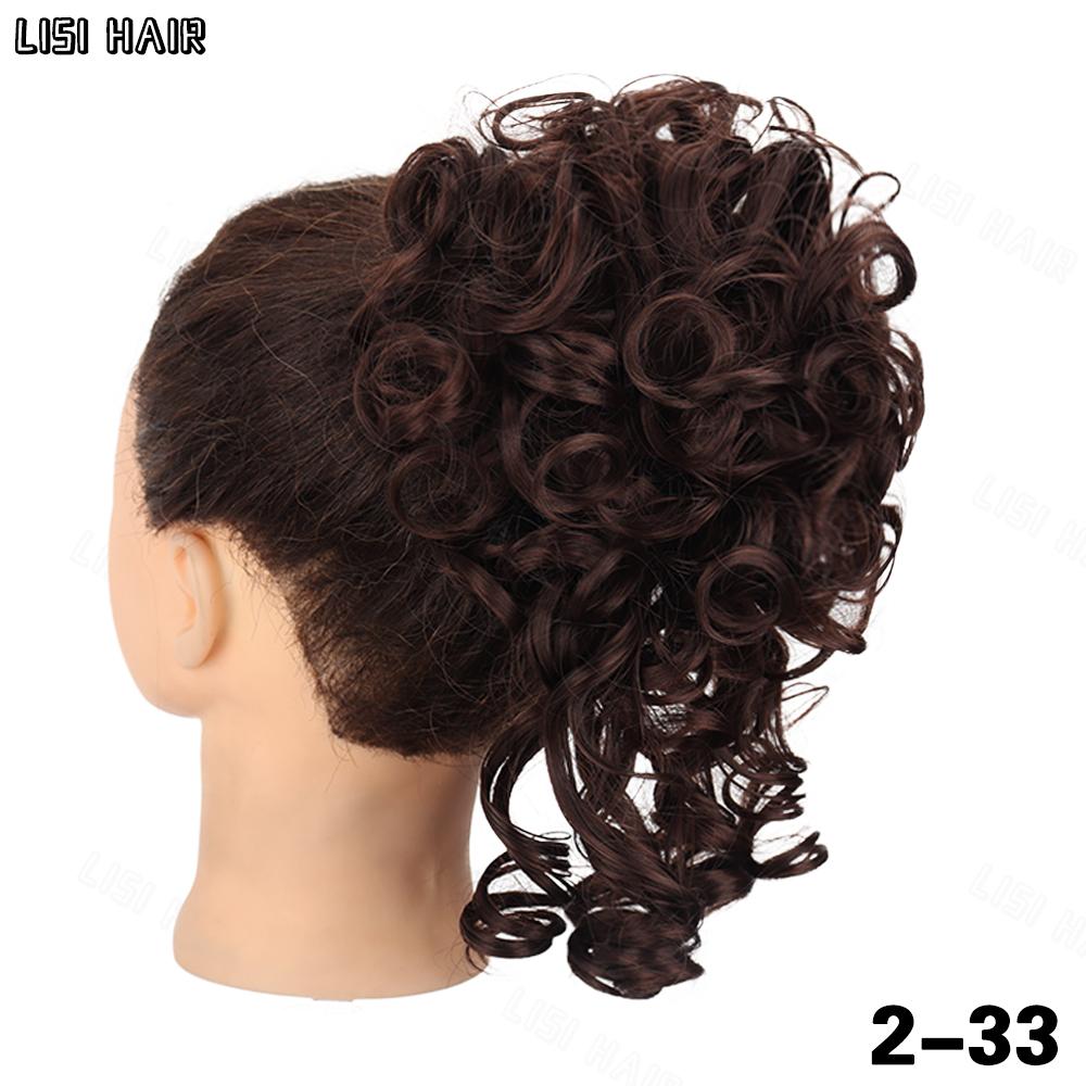 MISS WIG Syntetisk Rotete Knute Kort Krøllete Hestehale Forlengelse Elastisk Snøring Løs Hårknute Hårdeler Forlengelse For Kvinner For Daglig Cosplay-Bruk