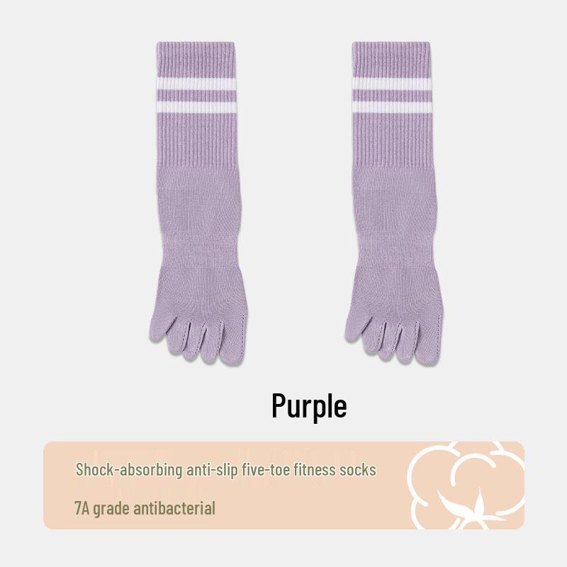 

Женские спортивные носки до середины икры с пятью пальцами из чистого хлопка - Антизапах, с раздельными пальцами, до колена для йоги, домашней носки (Весна осень).