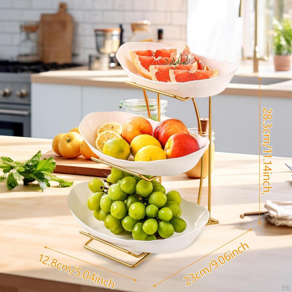 Countertop Multi-Layer Fruit Basket with Metal Support for Candy and Nuts